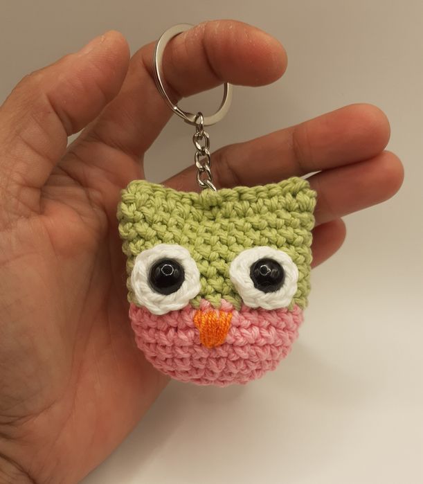 Porta chaves corujas em crochet