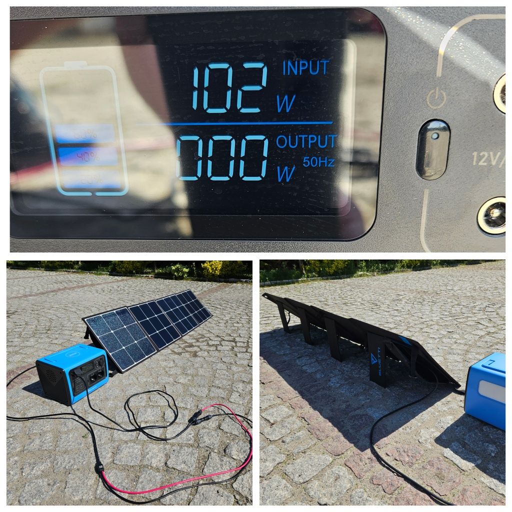 Stacja zasilania Bluetti EB55 + panel solarny Bluetti SP120 + gratis