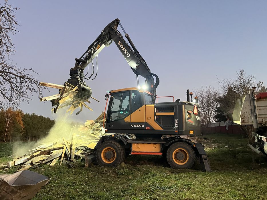 Wyburzenia, rozbiórki, kucie betonu, młot, chwytak, wywóz gruzu