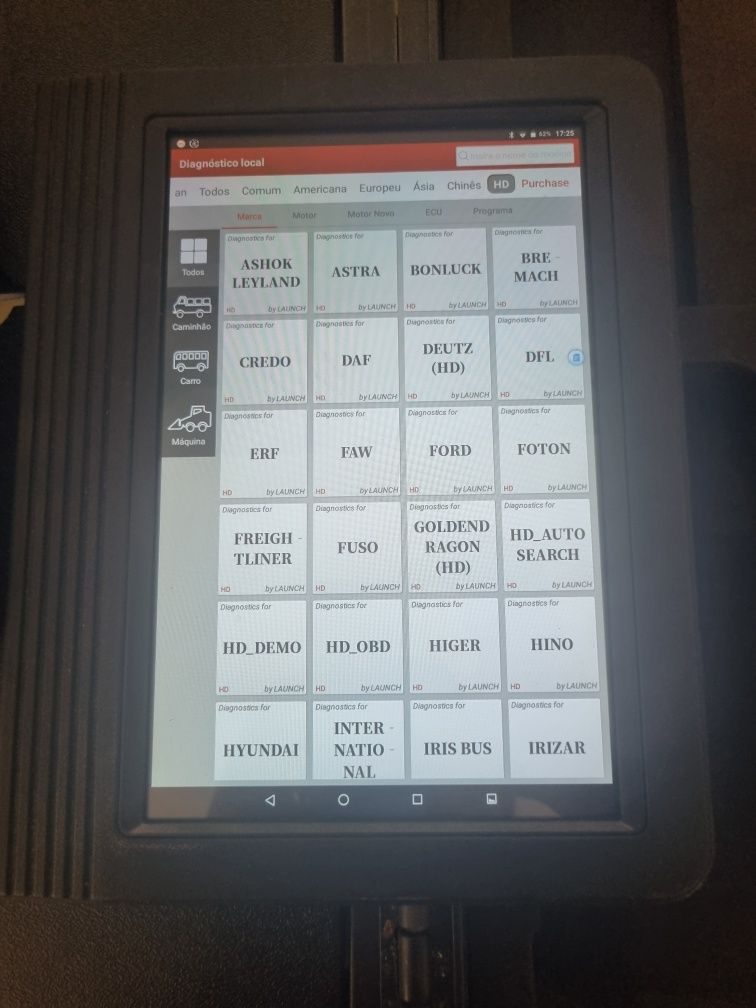 Maquina Launch X431 V+ para pesados, agricolas