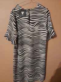 Sukienka zebra by very 14/42 zaniżona rozmiarówka