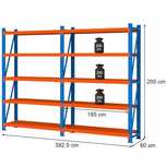 Regał magazynowy 5-półkowy FORTIS LIGHT 200x392,5x60cm zestaw 2 moduły