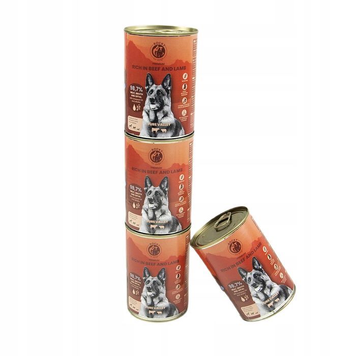 Karma Mokra Dla Psa Rocky Wołowina Z Jagnięciną 12 X 400G, Bezzbożowa