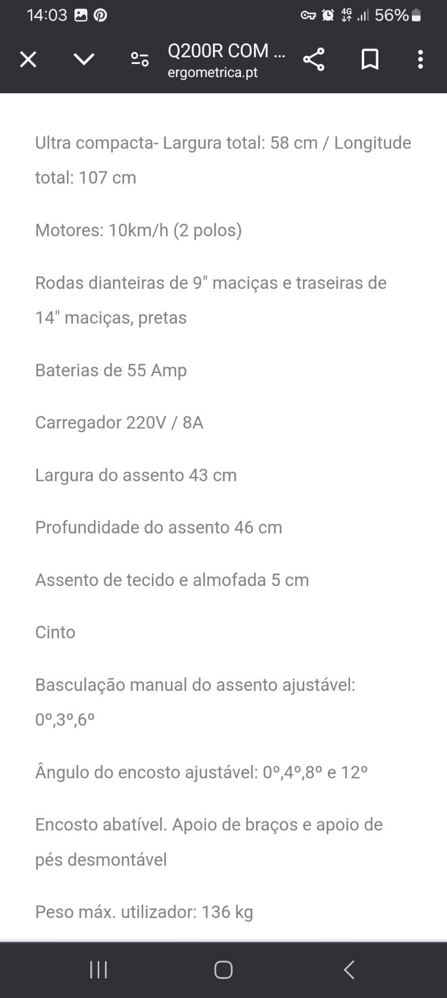Cadeira Eléctrica - pouco uso