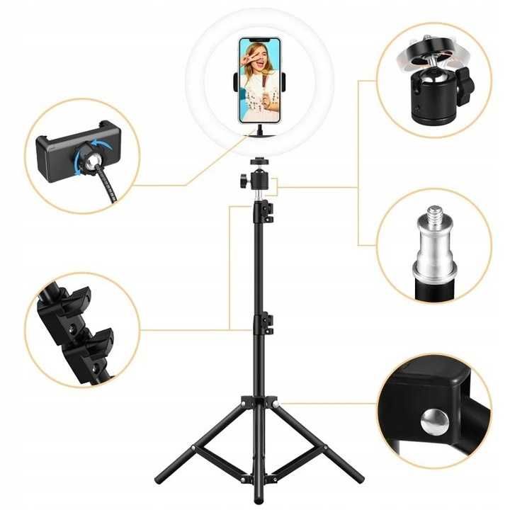 Lampa Pierścieniowa LED Ring 80W 30cm Pilot + Statyw 220cm Makijaż You