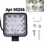 Фара LED Лед квадратная 48W 16 диодов ФСО Mini Стробоскоп 8.5см×8.5см