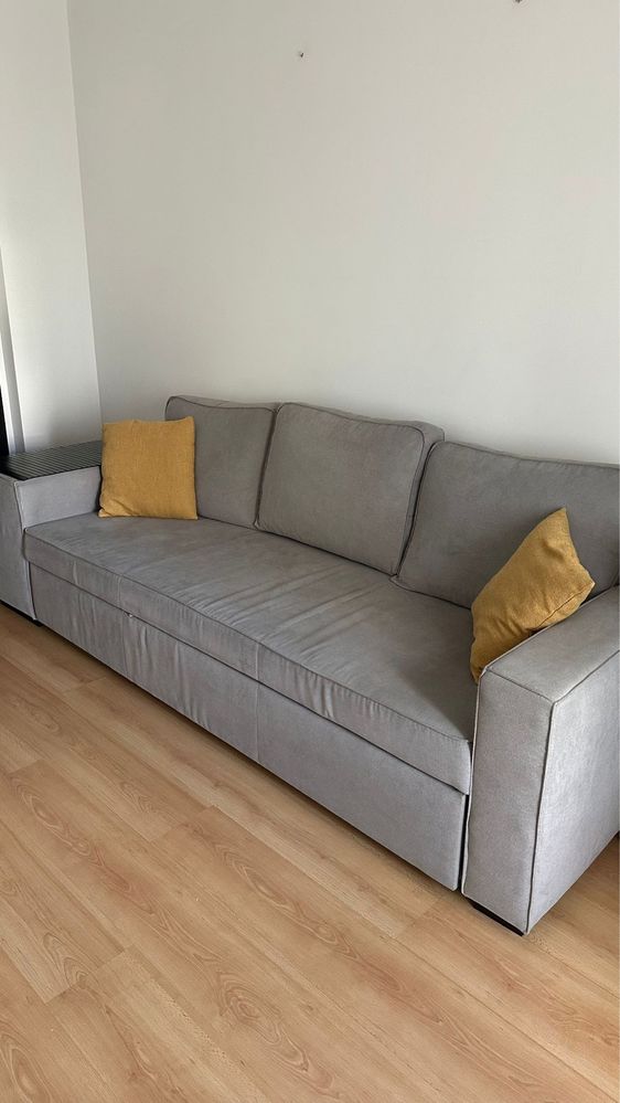 Sofa cama cinza claro Gato Preto