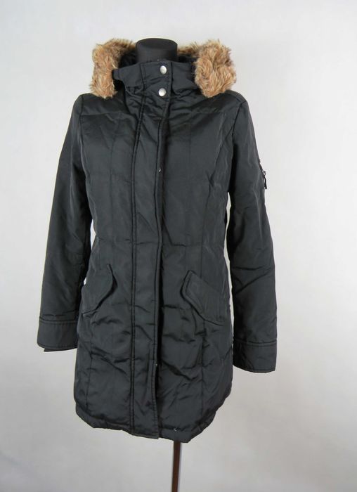 Czarna kurtka puchowa ESPRIT 36/S płaszczyk z pierzem Ciepła kurtka