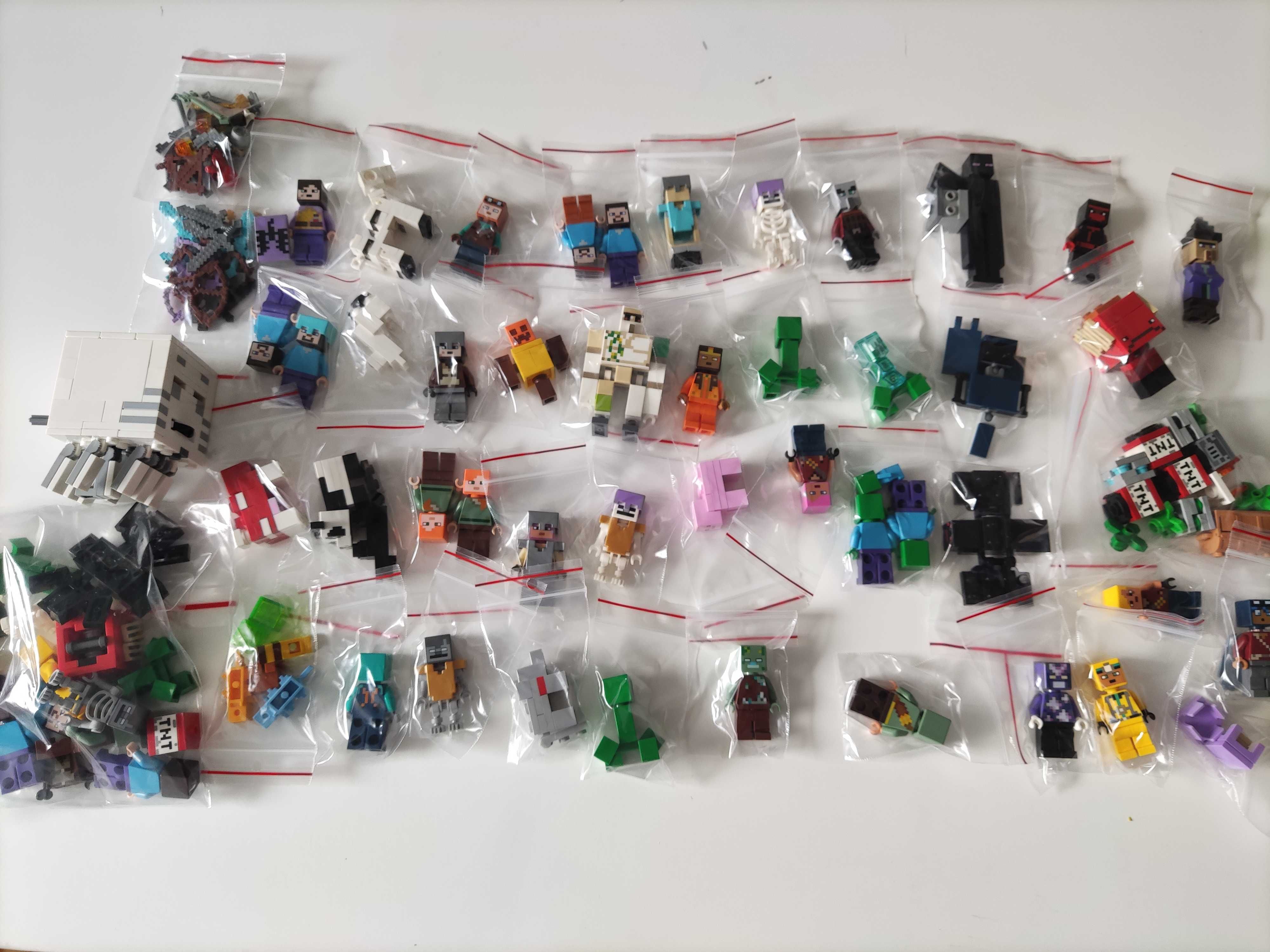 LEGO Minecraft 3 zestawy 21135,21147,21155 i 50 minifigurek
