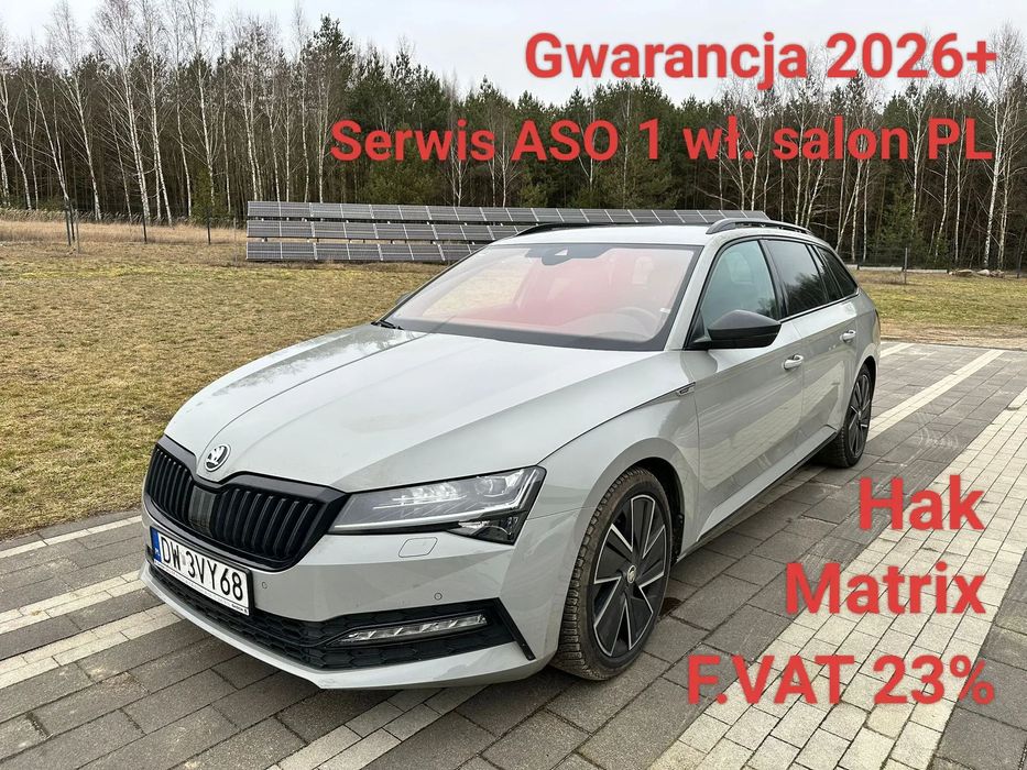 Skoda Superb 3 Sportline 200km 4x4 Hak Matrix Bezwypadkowy 1 wł. salon PL Gwarancja