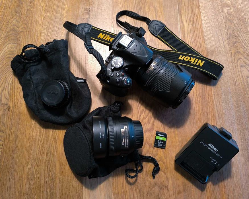 NIKON D5300 - IDEALNY - Nikkor 18-105 + Nikkor 35 + Torba + Filtry