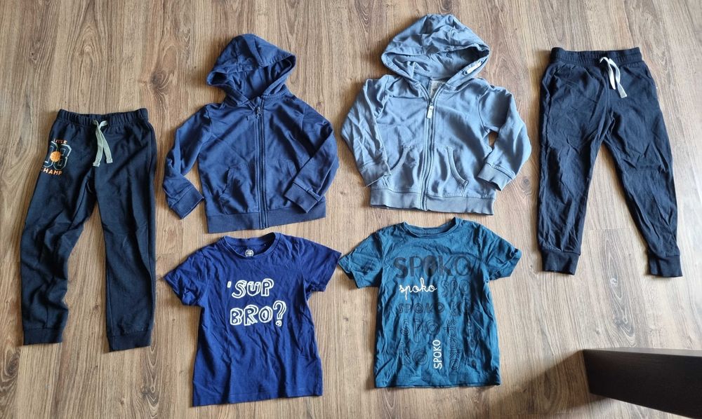 PAKA ubrań r. 110 bluza spodnie t-shirt chłopiec jesień wiosna