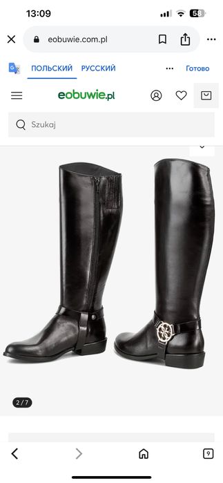 Ботинки сапоги ботфорты кожа натуральная GUESS оригинал