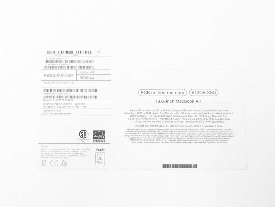 Apple MacBook Air 13,6" M2 8GB / 512GB Srebrny