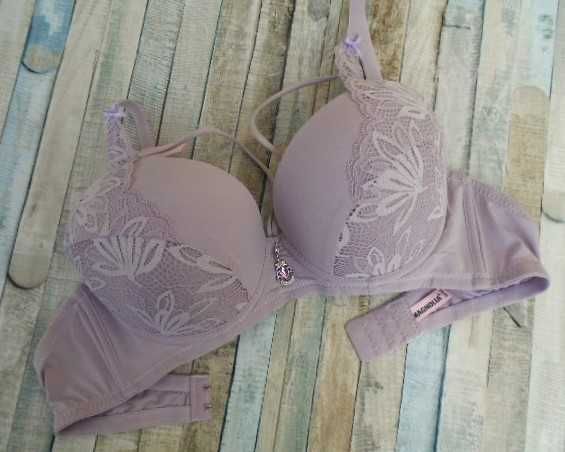 Magnolia /  zmysłowy biustonosz 75C  wrzosowy  ozdobne ramiączka