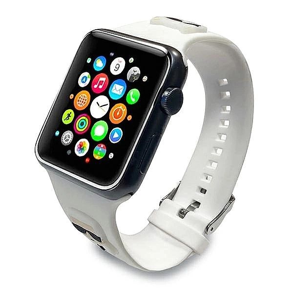 Karl Lagerfeld Pasek KLAWLSLCKW Apple Watch 42/44/45mm biały/white str