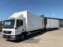 MAN TGL 12.250 IZOTERMA + PRZYCZEPA TANDEM / PRZEJAZDOWY / WINDA / 400.000km przebiegu / SALON POLSKA / ZESTAW