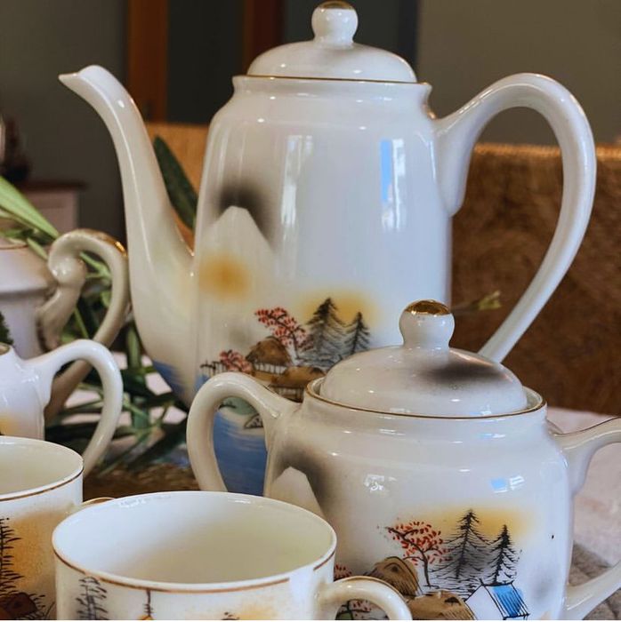 Vintage servico cafe japones porcelana