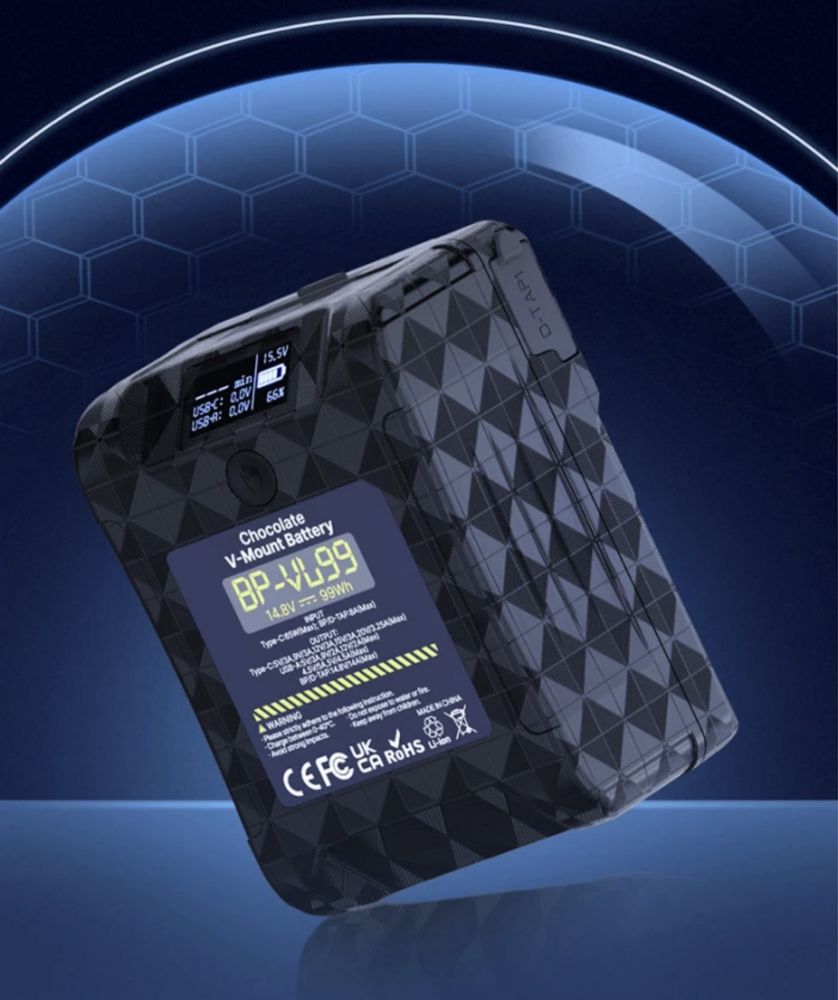Ulanzi BP-VL99 акумулятор, павербанк 26000mAh, V-mount,type-C 150W,SLR