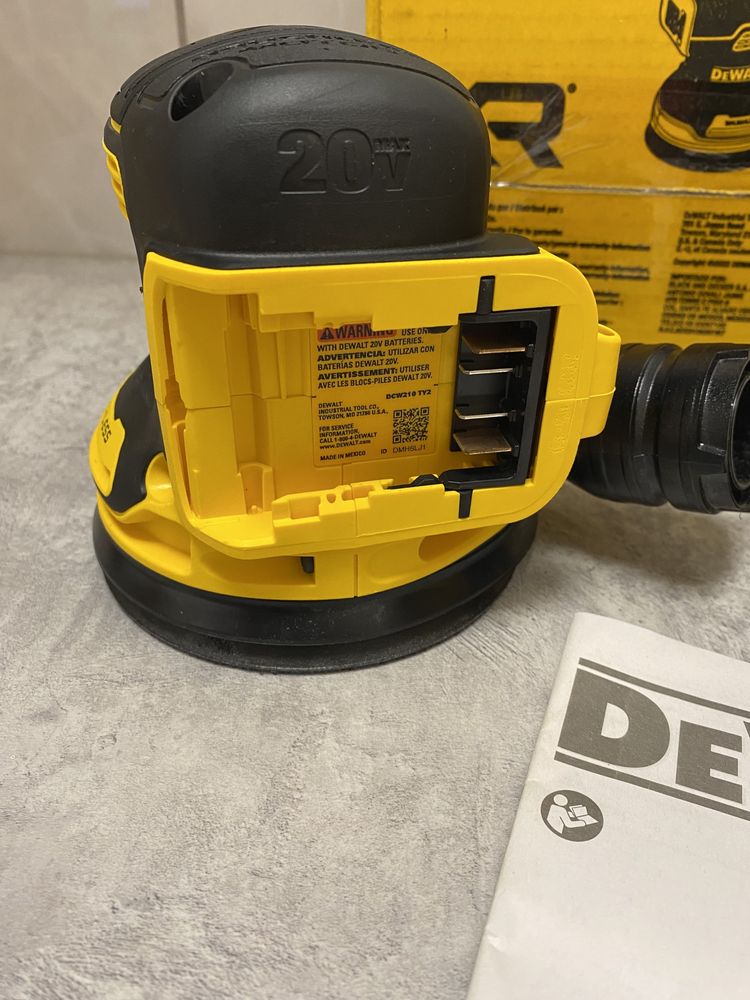 DeWALT DCW210 20V  безщіткова ексцентрикова шліфмашинка Made in Mexico