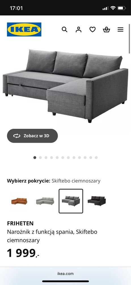 Narożnik z funkcją spania
