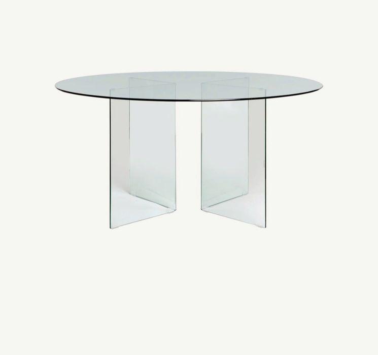 Mesa Redonda Vidro Temperado 150cm Obsidy Moderna  Elegante-Área Store