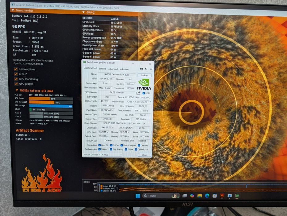 Відеокарта MSI GAMING X RTX 3060 12GB (GDDR6) Гарантія | XPLAY