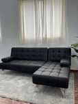novo sofá cama com chaise longue reversível - frete grátis