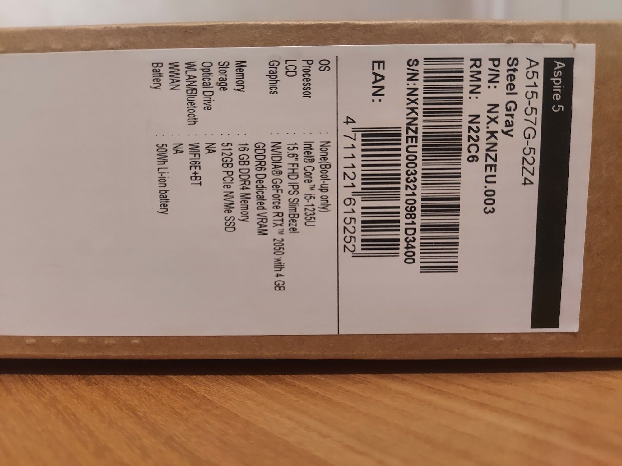 Новий ноутбук Acer Aspire 5 A515-57G-52Z4 (NX.KNZEU.003) Steel Gray