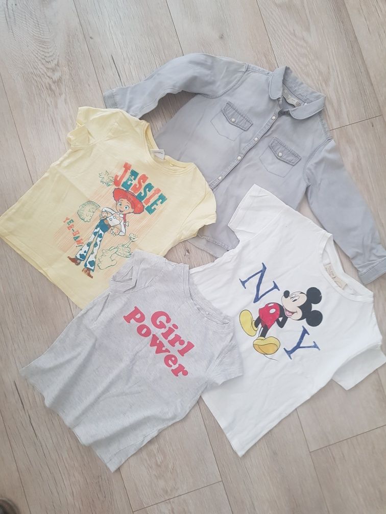 Zestaw tshirt koszulka mickey Jessie Next 2 szt 104 cm zara vintage