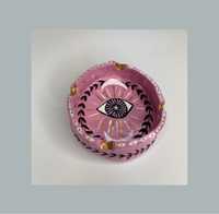 Różowa gliniana ceramiczna popielnica popielniczka boho Pinterest oko
