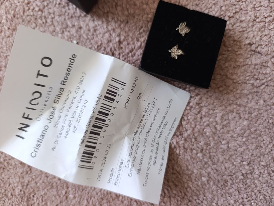 Brincos folha em prata