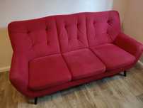 Sofa Scandi 3 osobowa czerwona