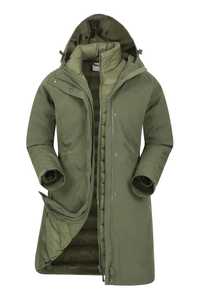 Mountain Warehouse Alaskan Womens Long 3 in 1 Jacket - Khaki