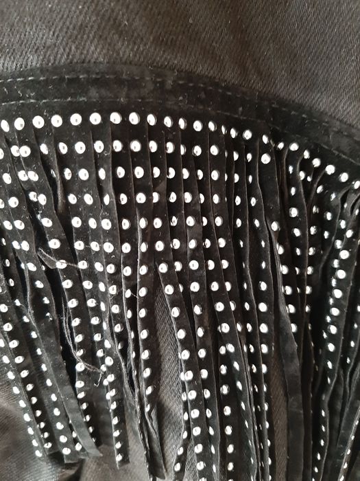 Kurtka Zara S oversize katana frędzle dżety bluza bawełna jeans kolekc