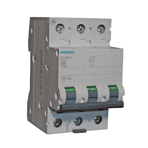 Автоматический выключатель SIEMENS 400V 6KA, 3-ПОЛ.,C, 32A, 5SL6332-7