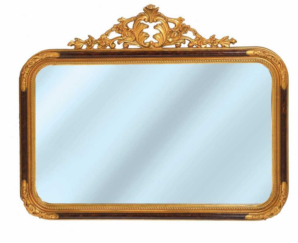 Imponente espelho com moldura em pau-santo