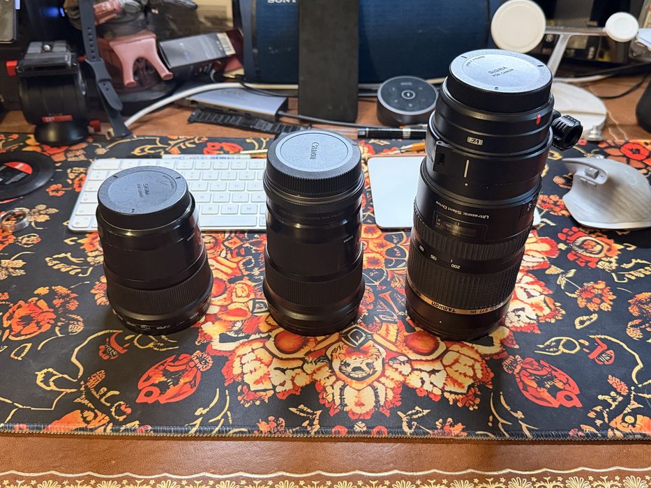 Obiektywy sigma art 1.4 24mm i 50mm oraz tamron 70-200