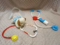 Zestaw weterynarz piesek stetoskop zabawka edukacyjna dziecka lekarz
