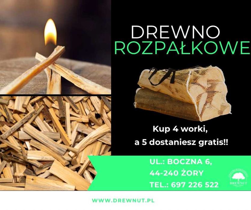 Drewno rozpałkowe SUPERPROMO!! 4+1 GRATIS!!