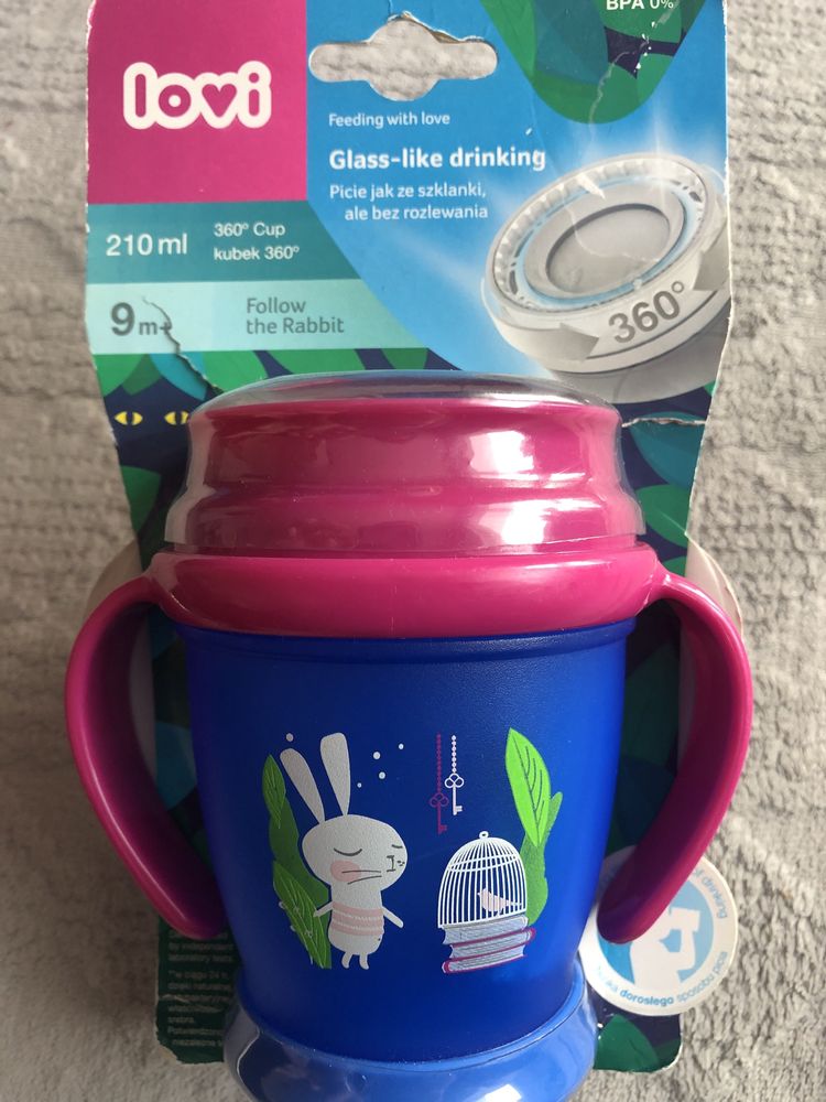 Nowy LOVI kubek 360 250ML 9M+ uchwyty