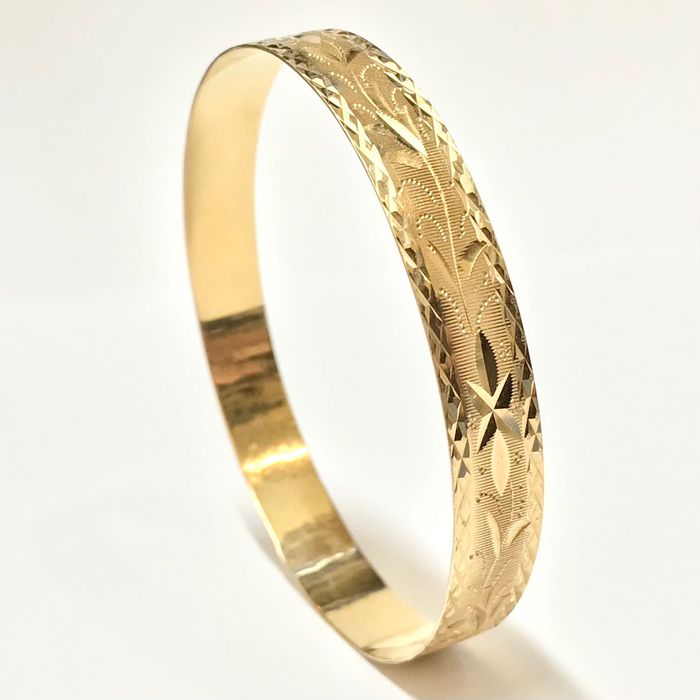 Złota BRANSOLETKA damska 750 18K sztywna CUDOWNA