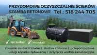 Szamba betonowe z montażem oczyszczalnie przyłoncza wody kanalizacji