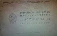 Instrukcja obsługi maszyny do szycia Łucznik kl. 86