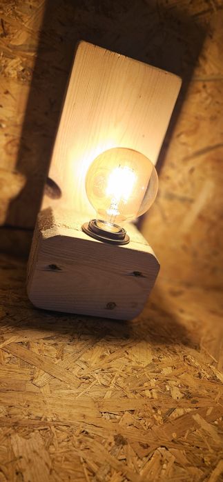 Lampa kinkiet lampka z drewna loft