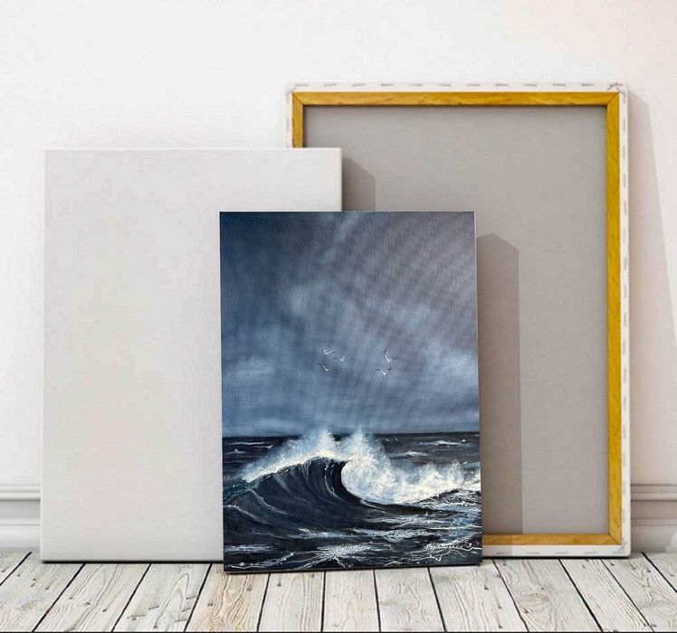 Картина Морський пейзаж Морська волна Полотно 50/40 Олія