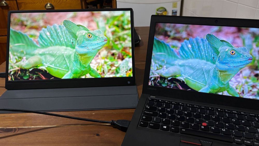 Monitor touchscreen 15,6 polegadas com bateria