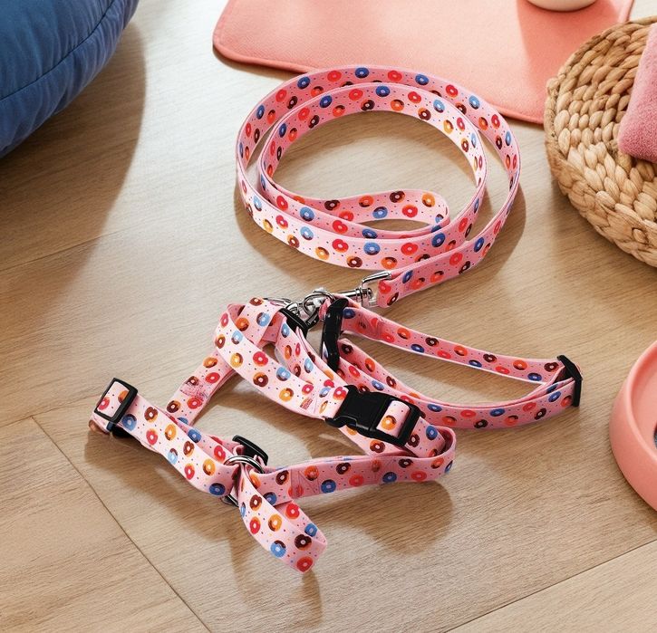 Szelki smycz obroża psa kota set zestaw komplet prezent zwierząt