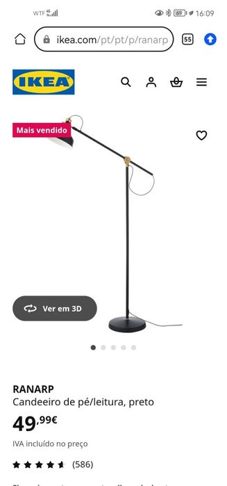 Candeeiro de pé ikea