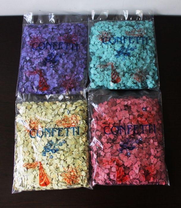 Embalagem de confetis colorida (NOVA E SELADA)